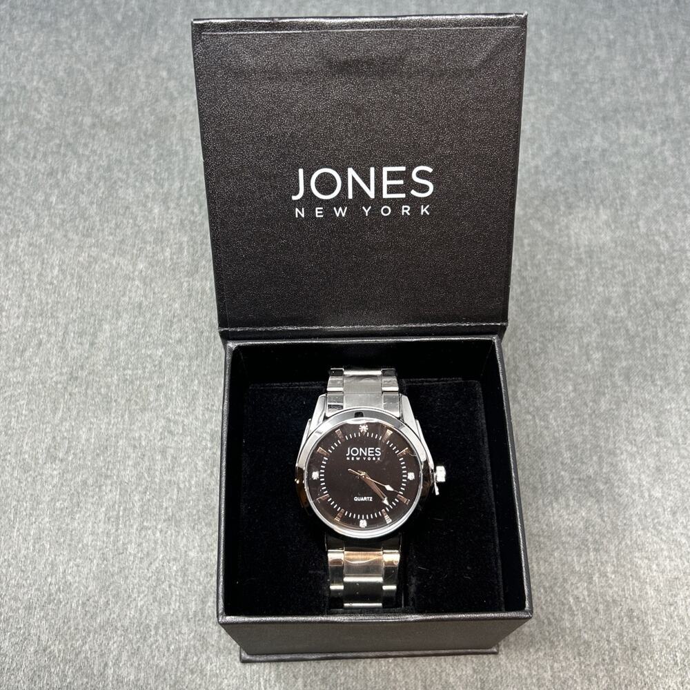 NOS Jones New York Men's Watch Alexander Collection Silver Black Dial JNYW2419M